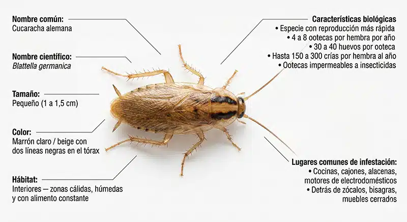 Blattella germanica – Cucaracha alemana
