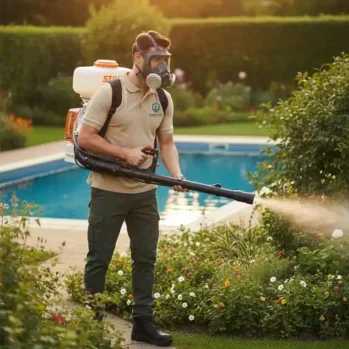 Fumigación en jardín con motomochila en CABA para control de mosquitos y plagas exteriores