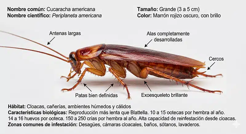 Periplaneta americana – Cucaracha americana